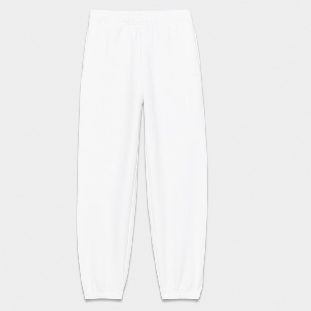 Aritzia White Elastic Waist Joggers
